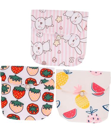 Fomiyes 3-Pack Ladies Menstruation Bandage Bag - High Capacity Sanitary Pad Organizer for Girls - 13x13x1cm Washable & Colorful - Buy Online on GoSupps.com