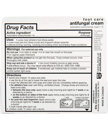 Rite Aid Terbinafine Hydrochloride Cream 1% 0.5 oz - Full Strength Athlete's Foot Treatment | Relieves Itching & Burning - Buy Online on GoSupps.com