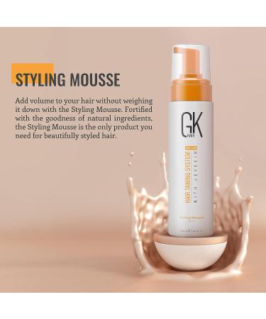 GK HAIR Global Keratin Volumizing Styling Mousse - 8.5 Fl Oz - Medium Hold, Enhances Curls, Adds Volume, Boosts Shine, Frizz Control - Unisex - All Hair Types - Buy Online on GoSupps.com