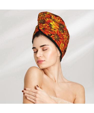 Buy Hair Towel Wrap - Quick Drying Turban with Button | Sunflower4 Hair Drying Towel for Fast Results - Buy Online on GoSupps.com