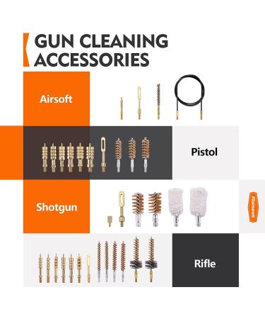 Boosteady Gun Cleaning Kit - Complete Rifle Pistol & Shotgun Cleaning Set with Carry Case Jags Brushes & Cleaning Mat - Buy Online on GoSupps.com