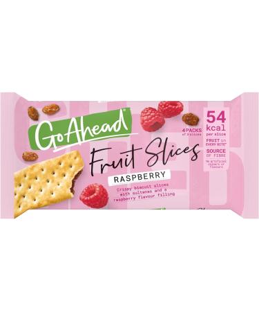 Go Ahead Biscuit Bars Raspberry Crispy Fruit Slices 4 Individually Wrapped Packs with 3 Slices in Each 174 g (Pack of 22) - Buy Online on GoSupps.com