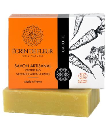 crin de Fleur Carrot Soap for Delicate Skin Organic Handcrafted Soap Cold Processed 1x90g Carrot Soap 100 g (Pack of 1)