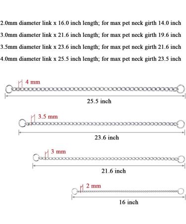 Mogokoyo Stainless Steel Dog Choke Chain Collar Puppy Metal P Chain Slip Collar Pet Training Walking Choker(3.0mm 20.0 Inch) 3.0mm x 20.0 inch - Buy Online on GoSupps.com