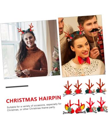 minkissy 12 Pairs Christmas hair clips christmas hair decor christmas deer costume antler hair barrette bill hair clips for women deer antler decor korean decor Deer Antlers Barrette - Buy Online on GoSupps.com