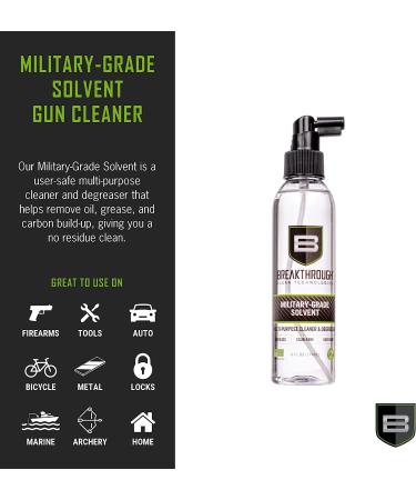Breakthrough Clean Military-Grade Gun Cleaning Solvent - Available in Various Sizes - Powerful Gun Cleaner Spray - Effective Bore Cleaner and Degreaser - 6oz Automotive Oil and Grease Remover - Buy Online on GoSupps.com