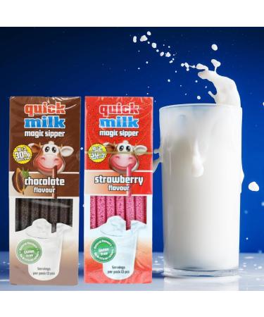 Dr Moo Quick Milk Straw Set - 78 Flavored Straws for Kids: 3X Chocolate (13 Pack) + 3X Strawberry (13 Pack) - Buy Online on GoSupps.com