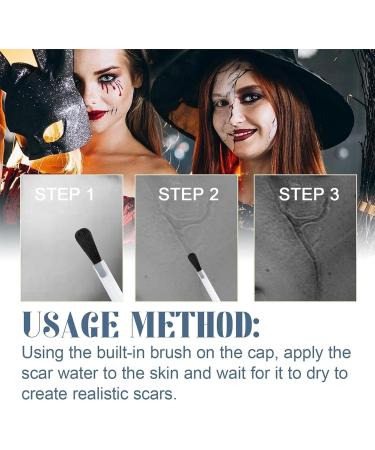 Scarring Liquid - 15ml Halloween Scar Beauty Paint With Brush | Realistic Body Paint Makeups For Face Skin Body Costume Cosplay Halloween Photography Party Performance Role Play - Buy Online on GoSupps.com
