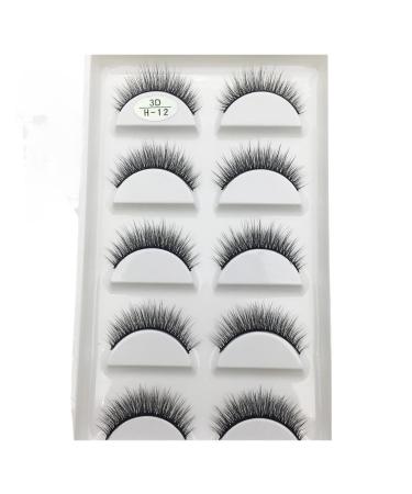 UAMOU 16 Style 10/50 Boxes 3D Mink Lashes Natural Cross False Eyelashes Long Messy Makeup Eye Lashes Faux Cils Maquillaje Cheerfully (Color : 5Pairs H 12 Size : 50 Boxes 250Pairs)