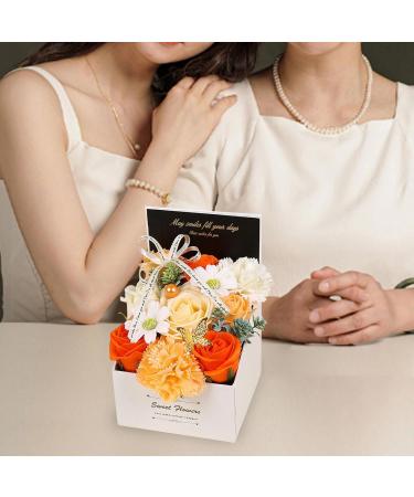 Soap Flower Box - Artificial Rose Scented Soap Gifts for Christmas & Birthdays | 12cmx12cmx18cm | Perfect for Lovers & Girls - Buy Online on GoSupps.com