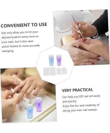 IMIKEYA 2 Sets Nail Stamp Girls Suit Nail Art Stencils Pro Tools Silicone Manicure Art Stamper Gel for Nails Manicure Kit Jelly Stamper Clear Fully Transparent Silica Gel Aurora 6.5X3X3CM Purple Blue - Buy Online on GoSupps.com