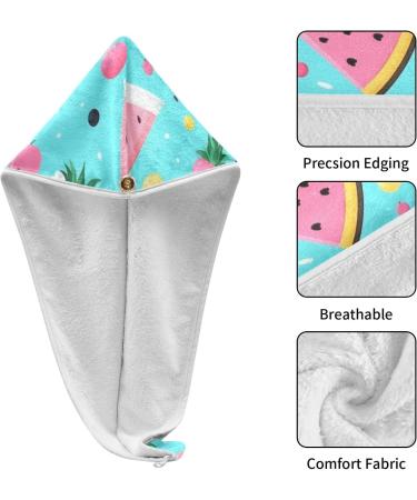 Super Absorbent Pineapple Blue Hair Towel 2 Pack - Quick Dry Hair Turbans for Women & Girls - Buy Online on GoSupps.com