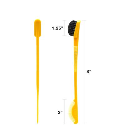 EBIN NEW YORK 24 Hour Edge Tamer Brush 3-Pack - 2-in-1 Swine Bristle Styling Tool | Dual-Ended Brush & Comb for Regular, Hard, Extreme Hold - No Flaking - Buy Online on GoSupps.com