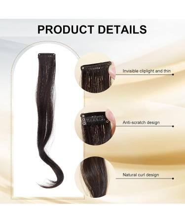 NICENEEDED 1 Pair Dark Brown Clip in Fake Bangs Hair Clip in Extensions Faux Bangs Wavy Curly Long Side Air Bangs Clips Hair Pieces Barrettes for Women Daily Use - Buy Online on GoSupps.com
