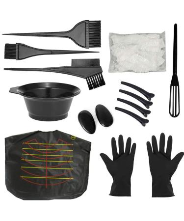 Coloring hair coloring set hair dye set with bowl hair dyes double -sided hair dye bobberbar shower hood hair coating ear covering overhang gloves for diy salon hair color - Buy Online on GoSupps.com