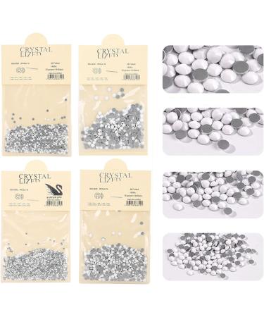 Flatback Nail Rhinestones Easy to Apply Acrylic 4 Bags Round Beads Nail Art Rhinestones for Household - Buy Online on GoSupps.com