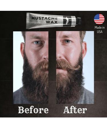 Mustache Styling Wax for Men - Strong Hold Water Based - TSA Approved - Grooming for Stache Beards Sideburns & Eyebrows - Dries Clear - Made in USA - Buy Online on GoSupps.com