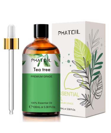 PHATOIL Tea Tree Essential Oil 100ML Pure Premium Grade Tea Tree Essential Oils for Diffuser Humidifier Aromatherapy Candle Making Tea Tree 100 ml (Pack of 1)