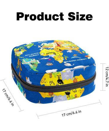 Women's Bonds Storage Pockets - Portable Period Kit with Animal Map - Stylish & Functional Feminine Product Bag - Buy Online on GoSupps.com