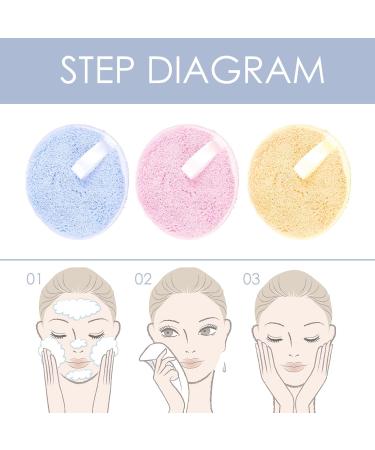 FRCOLOR 3Pcs Makeup Remover Pads - Soft Cleansing Cotton Round Beauty Sponge for Effortless Makeup Removal - Buy Online on GoSupps.com