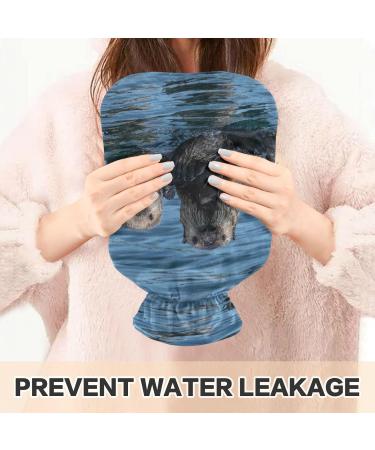 Naanle Wild Sea Otter Hot Water Bottle - 2L Transparent Cover for Bed & Pain Relief | Large Hand & Feet Warmer | Heat & Cold Therapy - Buy Online on GoSupps.com