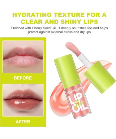 LOPHE Plumping Lip Oil Makeup Lip Gloss Crystal Jelly Lip Care Oil Long Moisturizing Lip Gloss Tinted Lip Oil Non-Sticky FInish High-Shine 12 Hours Hydrating Light Liquid Lipsticks(Pink) - Buy Online on GoSupps.com