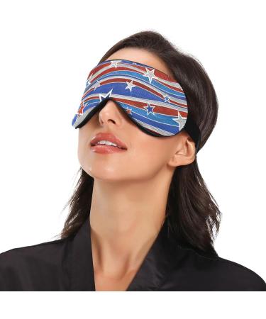 Haskirky Light Blocking Eye Mask - Breathable & Adjustable for Men and Women - Ideal for Travel, Yoga, Meditation - Deep Sleep Goodies - Blue/Red/White - Buy Online on GoSupps.com