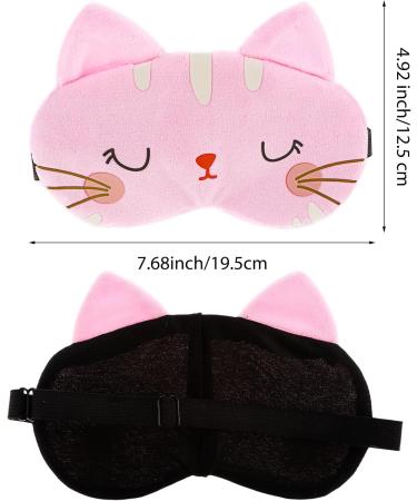 Buy WLLHYF Cute Cartoon Cat Sleeping Eye Mask - Soft Plush Blindfold for Travel & Napping - Funny Novelty Eye Shade for Adults & Kids (Pink - Buy Online on GoSupps.com