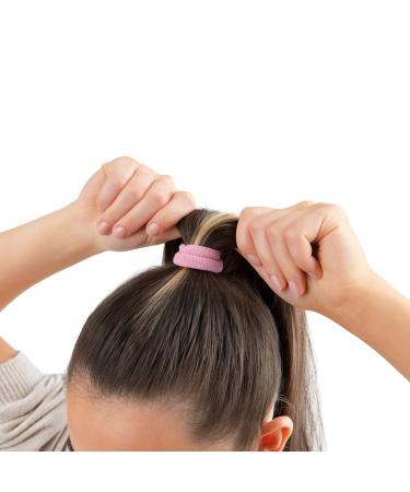 Fairhair 2 Pink Scrunchies & 3 Hair Ties Set | Organic Cotton & Natural Rubber | Metal-Free Plastic-Free | Gentle on Hair & Eco-Friendly - Buy Online on GoSupps.com