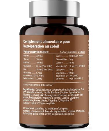 SUN FORMULA | Rapid and Optimized Tanning | Carrot Betacarotenes Selenium Burdock Copper | Skin Preparation and Protection | Hal Complexion | 30 days | Food Supplement - Buy Online on GoSupps.com