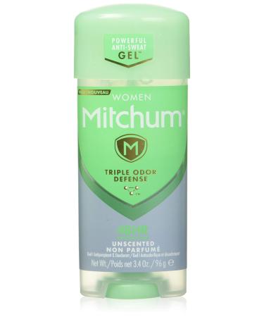 Mitchum Women's Deodorant Antiperspirant Stick Triple Odor Defense Gel 48 Hr Protection Unscented 96g