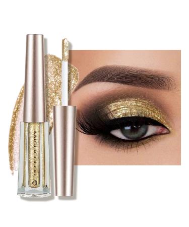 Anglicolor Eyeshadow Glitter Eyeshadow Shimmer Eye Shadow Liquid Eyeshadow Glitter Liquid Eye Shadow Sparkling Eye Makeup Tool Best Gift For Women Girls (01#Light gold)