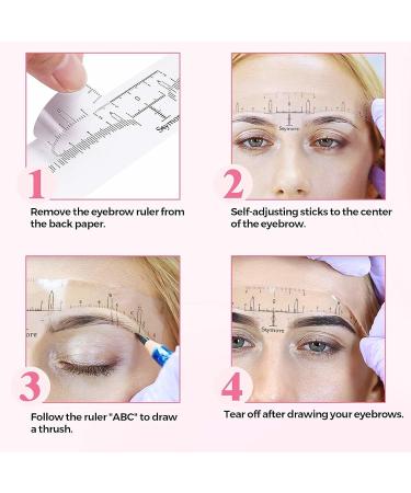 Skymore Eyebrow Ruler 100Pcs - Disposable Microblading Stencil & Shape Kit for Perfect Brows | 3-Minute Makeup Tool - Buy Online on GoSupps.com