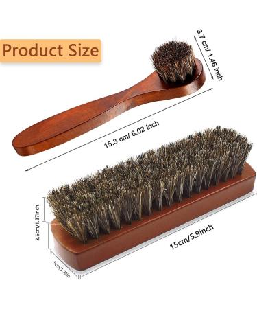 Premium Horse Hair Shoe & Boot Brush Set with Wooden Handles - Brown - Buy Online on GoSupps.com