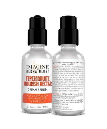 Tepezcohuite Nourish Nectar: Concentrated Hyaluronic Acid & Shea Butter Cream Serum - Unscented Paraben-Free Made in USA (2 fl oz - Buy Online on GoSupps.com