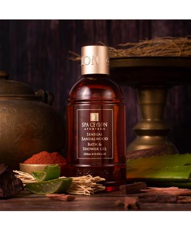 SPA CEYLON Sensual Sandalwood Bath & Shower Gel - Hydrating Herbal Wash with Aloe Vera & Coconut | Vegetarian & Cruelty-Free - Buy Online on GoSupps.com