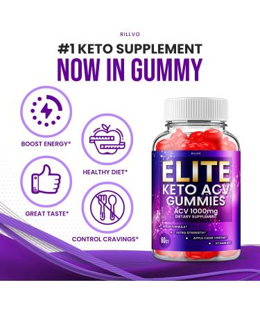 Elite Keto ACV Gummies - 500mg Advanced Formula with Shark Apple Cider Vinegar - 60 Gummies - Buy Online on GoSupps.com