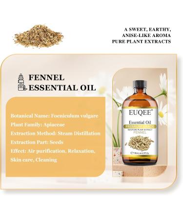 Fennel Essential Oil 118ml - Pure Natural Aromatherapy Oil for Diffusers - Home Relaxation Blend - EUQEE - Buy Online on GoSupps.com