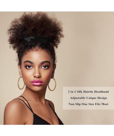 WLLHYF 3 Pieces Adjustable Silk Hair Tie Extra Large Satin Scrunchies for Women Girls Women's Black Satin No Slip Ouchless Hairband Ponytail Holders Hair Scrunchies Accessories - Buy Online on GoSupps.com