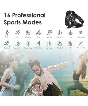 Waterproof Fitness Tracker with Activity & Sleep Monitor - Black Smart Watch for Android & iOS - Buy Online on GoSupps.com