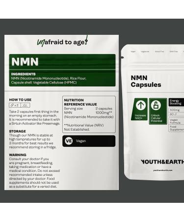  Youth & Earth Youth & Earth NAD Capsules Boost Energy & Metabolism Unlock Cell Function DNA Repair Anti-Aging & Increase NAD+ Levels - 500mg (60 Capsules) - Buy Online on GoSupps.com
