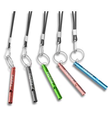 Pokzon Trillerpipe aluminum pipes whistle trill pipe with key rings sports pipe with key ring for school outdoor camping hiking hiking hiking in an emergency
