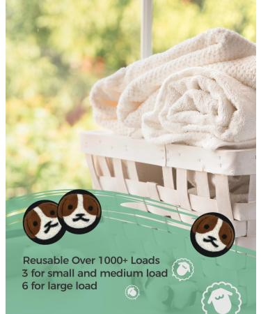 HOMECASA Wool Dryer Balls Laundry Reusable XXL Wool Balls for Dryer 3-Pack 100% Newzealand Dryer Wool Balls Fun Laundry Balls for Dryer Black-Dog-3 pack - Buy Online on GoSupps.com