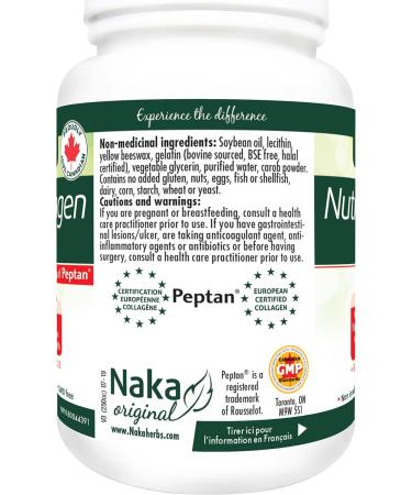 Naka Nutri Collagen Plus 400mg of Peptan plus Bromelain Vitamin C Vitamin D for Joint Bone Skin Health Made in Canada (120 softgels) - Buy Online on GoSupps.com