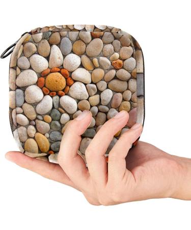 Bright Cobblestones Menstruation Pad Bag with Zipper - Stylish Women's Napkin & Tampon Storage Bags - Buy Online on GoSupps.com