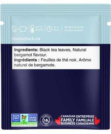 Four O'Clock Black Tea Earl Grey Non-GMO Kosher Gluten-Free 20 Count 34g - Buy Online on GoSupps.com