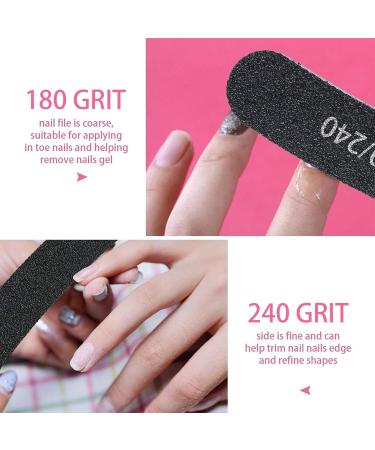Uraqt 15-Piece Nail Files Set - Double-Sided Disposable Gel Nail Files 180/240 Grit in Purple & Black - Perfect Nail Care Tools & Accessories - Buy Online on GoSupps.com