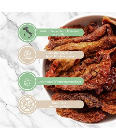  1001 Frucht 1001 Frucht Oil-Free Sun-Dried Tomatoes - 250g - Dried Fruit for Salads and Soups - Sun-Dried Tomatoes - Beta Carotene - Premium Quality Sun-Dried Tomatoes - 250g - Buy Online on GoSupps.com