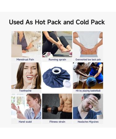 BICAREE Ice Cold Pack Reusable Ice Bags Hot Water Bag for Hot & Cold Therapy and Pain Relief with Cover No-Leak Elastic Breathable Ice Bag Size 6" Blue classic 6'' - Buy Online on GoSupps.com