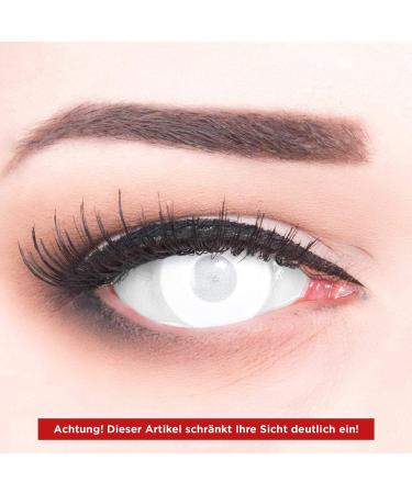 Shop MERALENS Halloween White Blind Zombie Contact Lenses - 2 Pieces Non-Prescription Easy-to-Use Colored Lenses for Ultimate Costume Effect - Buy Online on GoSupps.com